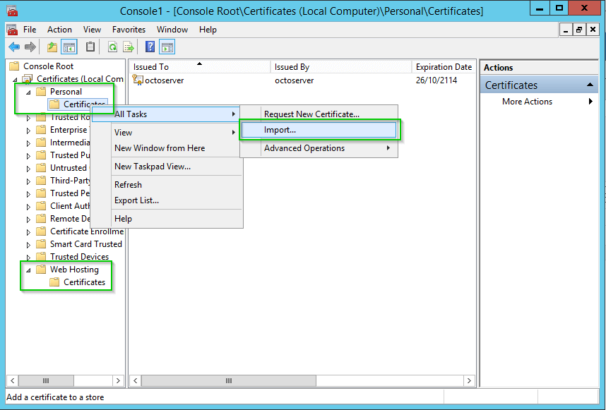 Certificate Management Console
